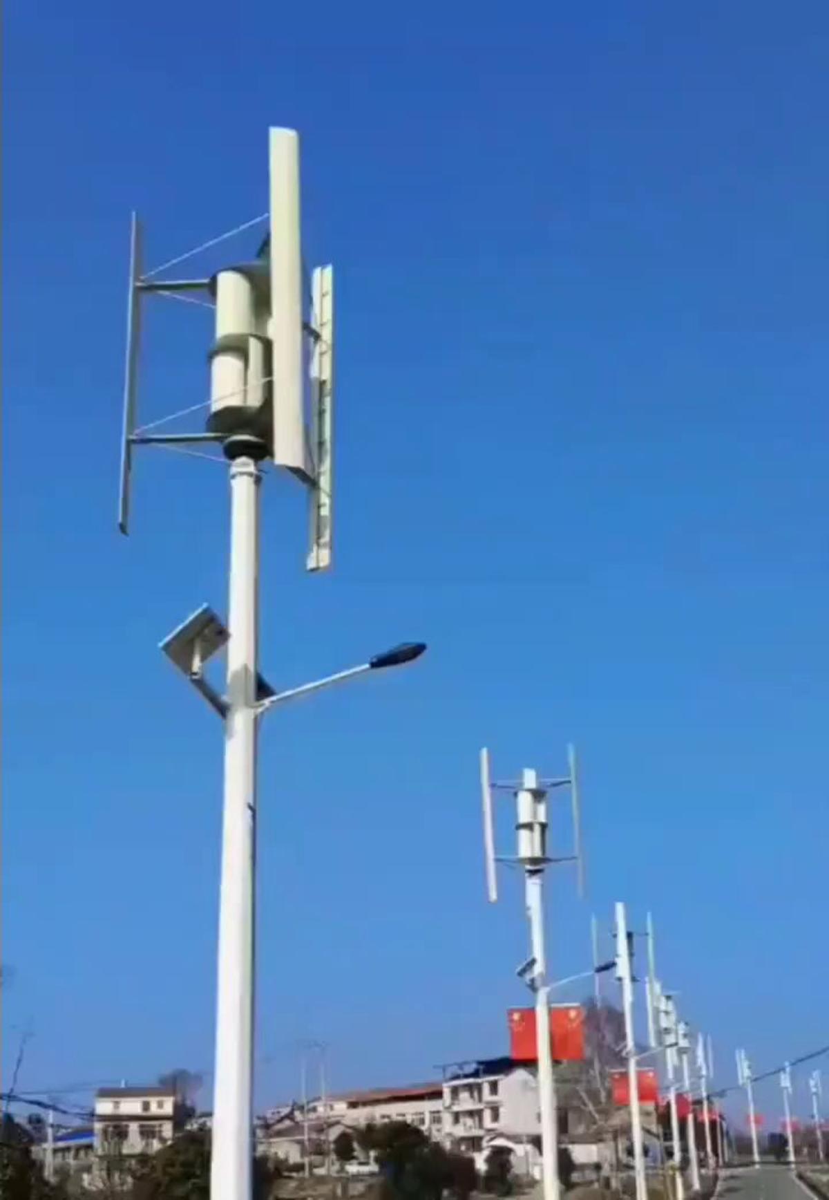 Hybrid Street Lights Power Rural China with Wind, Solar