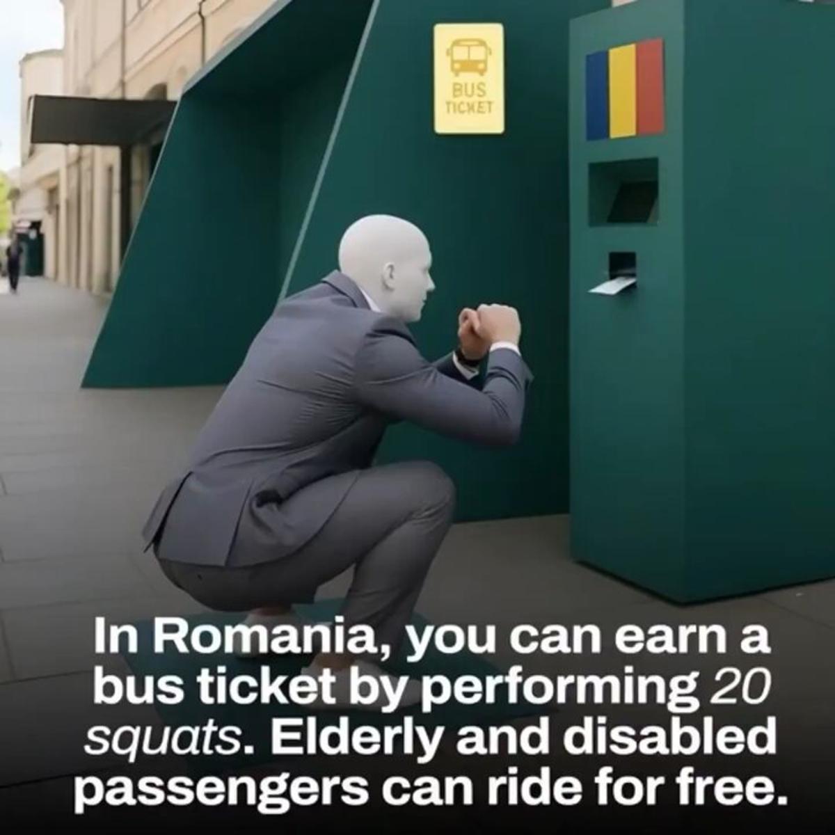 Romania Gives Free Transit for Doing Squats