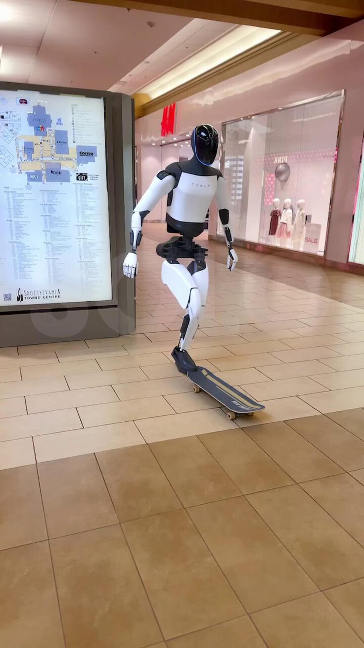 Tesla's Optimus Skates Through Mall, Showcasing Humanoid Agility
