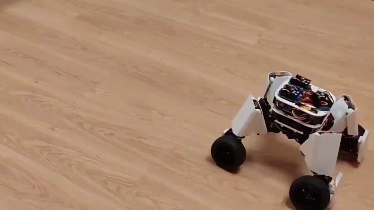 Mini Quadruped Robot Tackles Rough Terrain