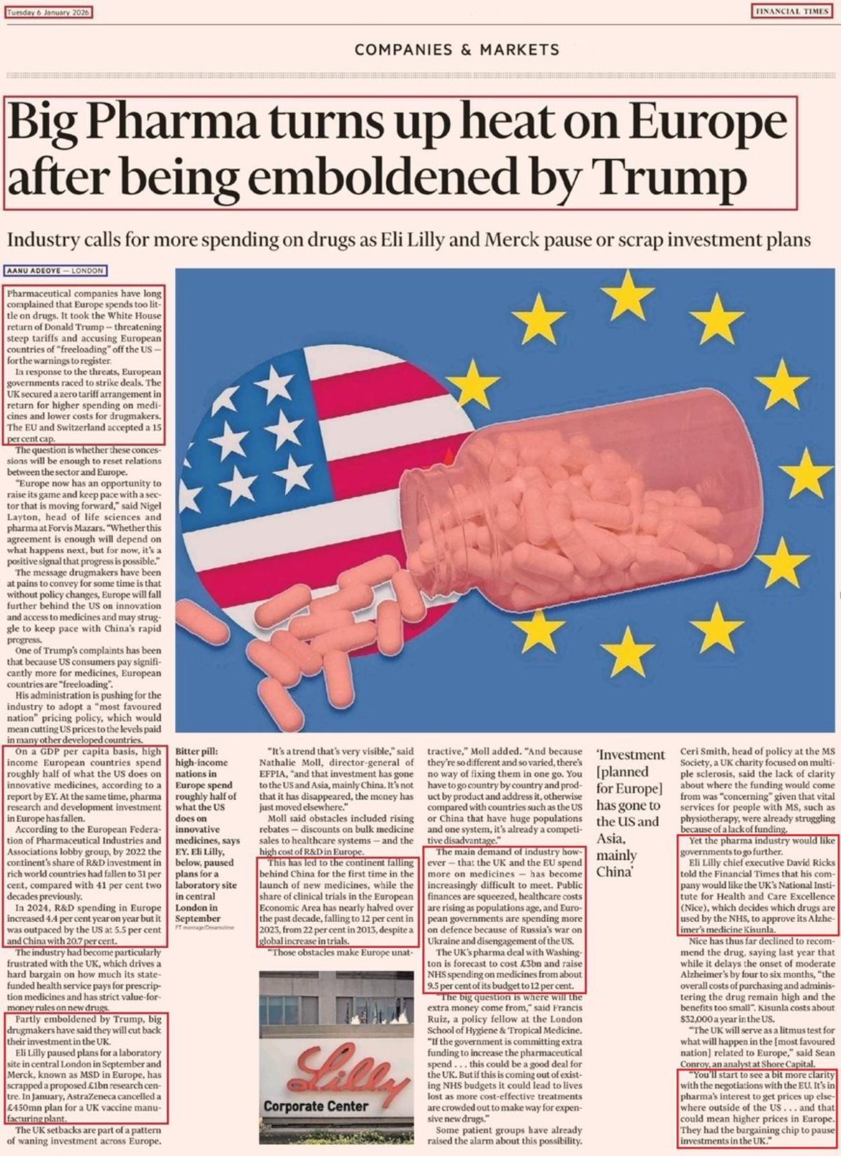 Europe Pharma R&D Lags, Companies Flee to U.S.