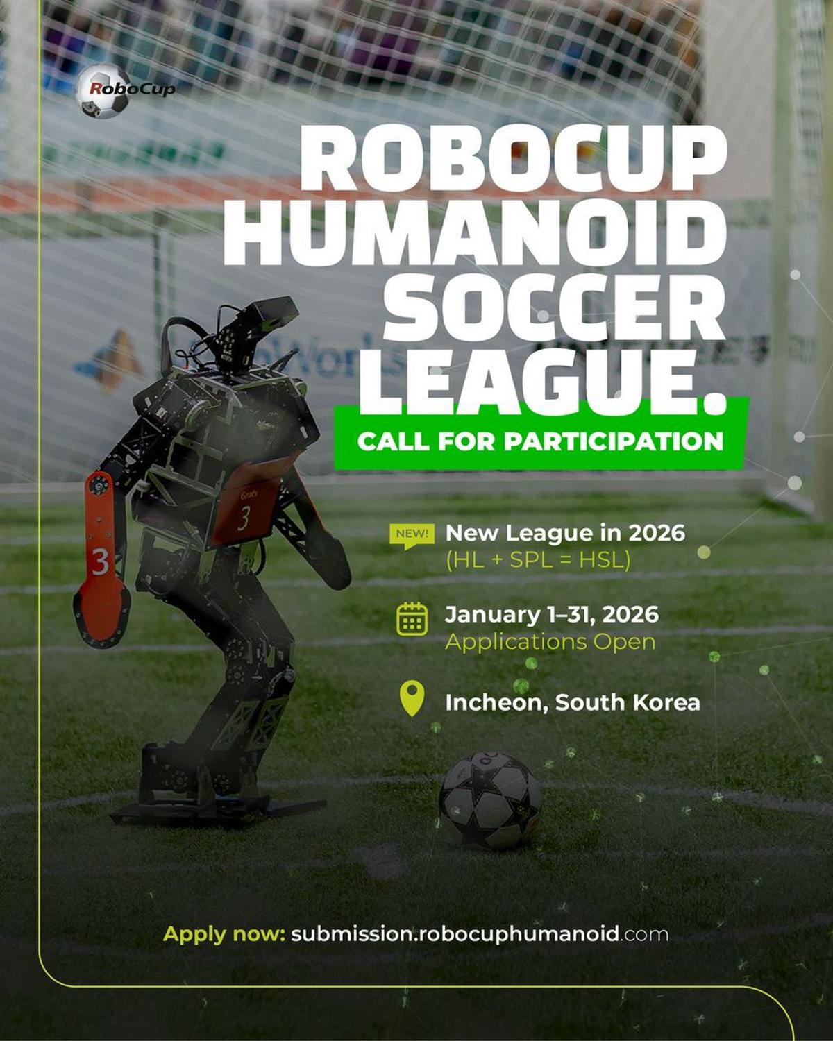 Join New Autonomous Humanoid Soccer League – Apply by Jan 31