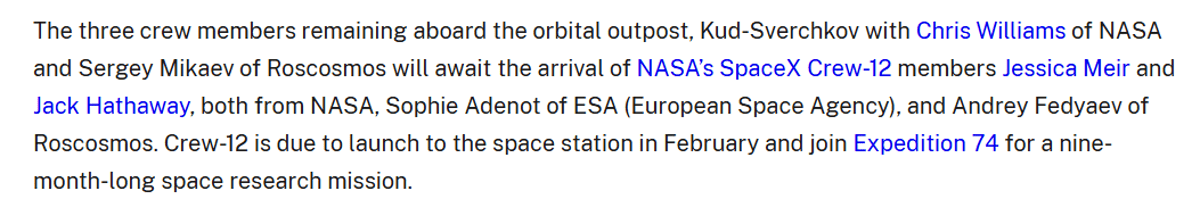 NASA Announces Crew‑12’s Nine‑Month ISS Mission