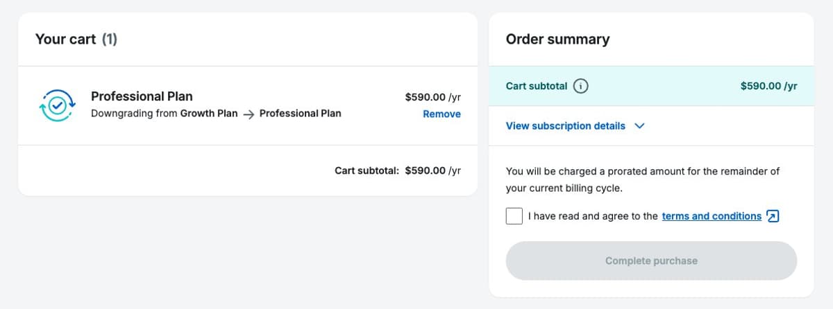Hidden $400 Subscription Fee Buried in Cart Subtotal