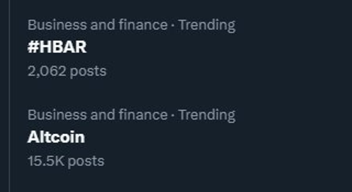 HBAR Trends Despite X’s Ban on Hashtags