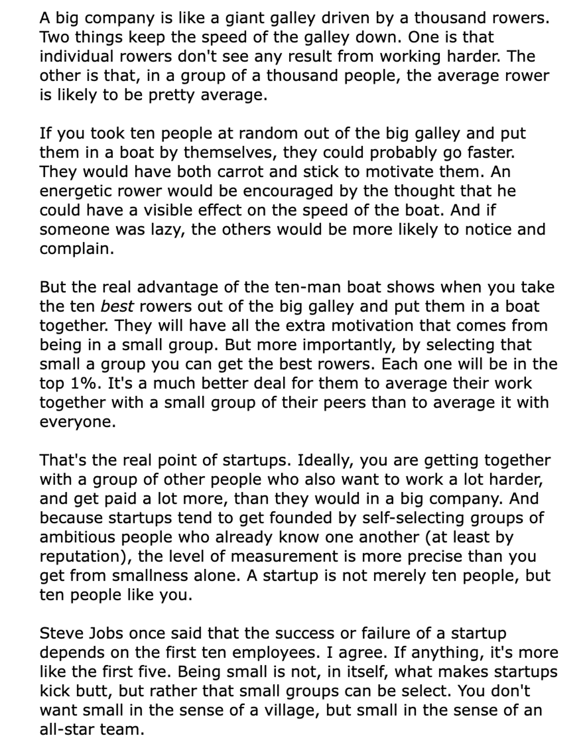 Selective Small Teams Outperform Large Corporations