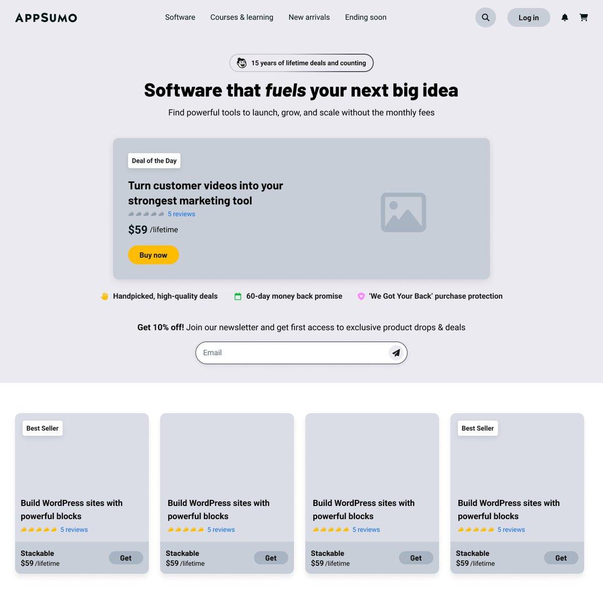 Seeking Feedback on New AppSumo Homepage Design