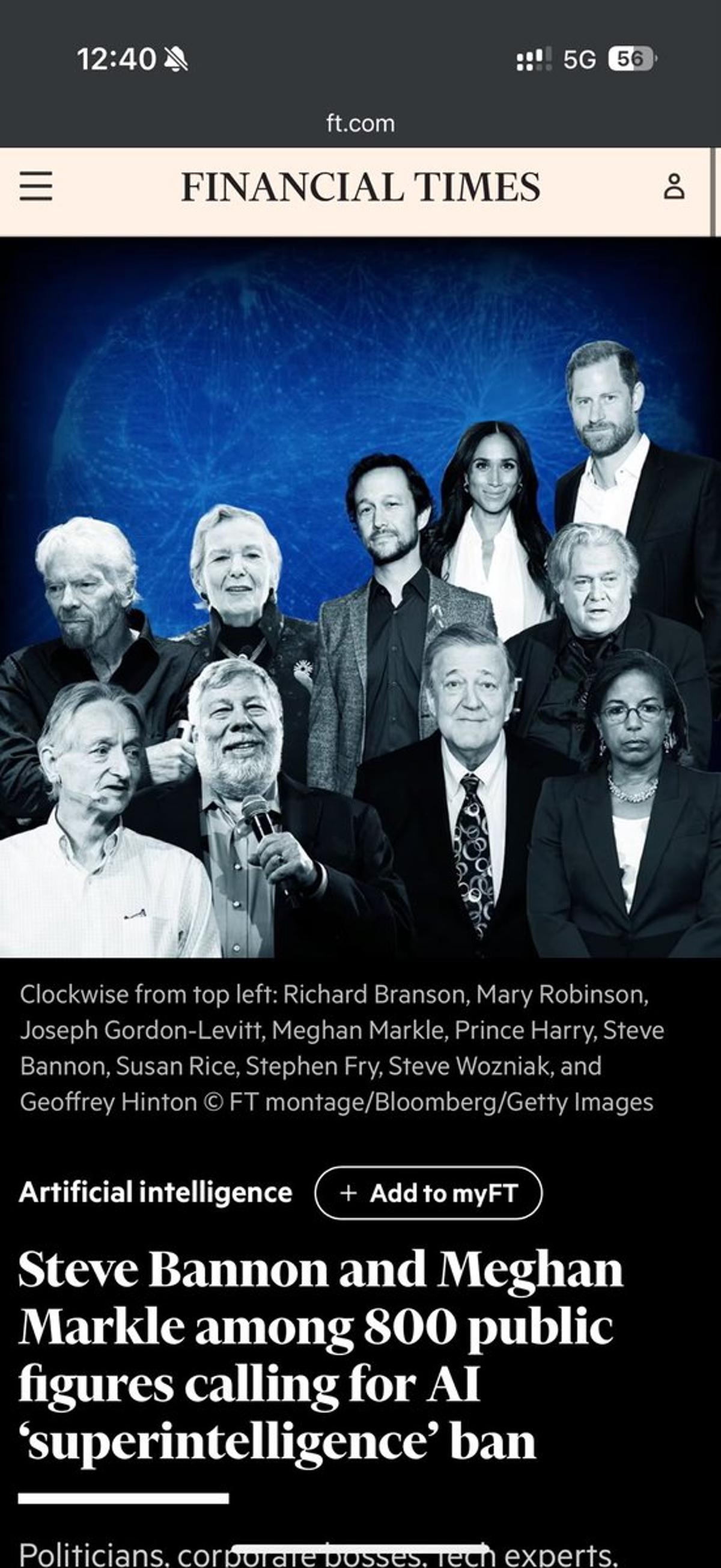 Bannon, Markle, Fry Join Unlikely Call to Ban Superintelligence