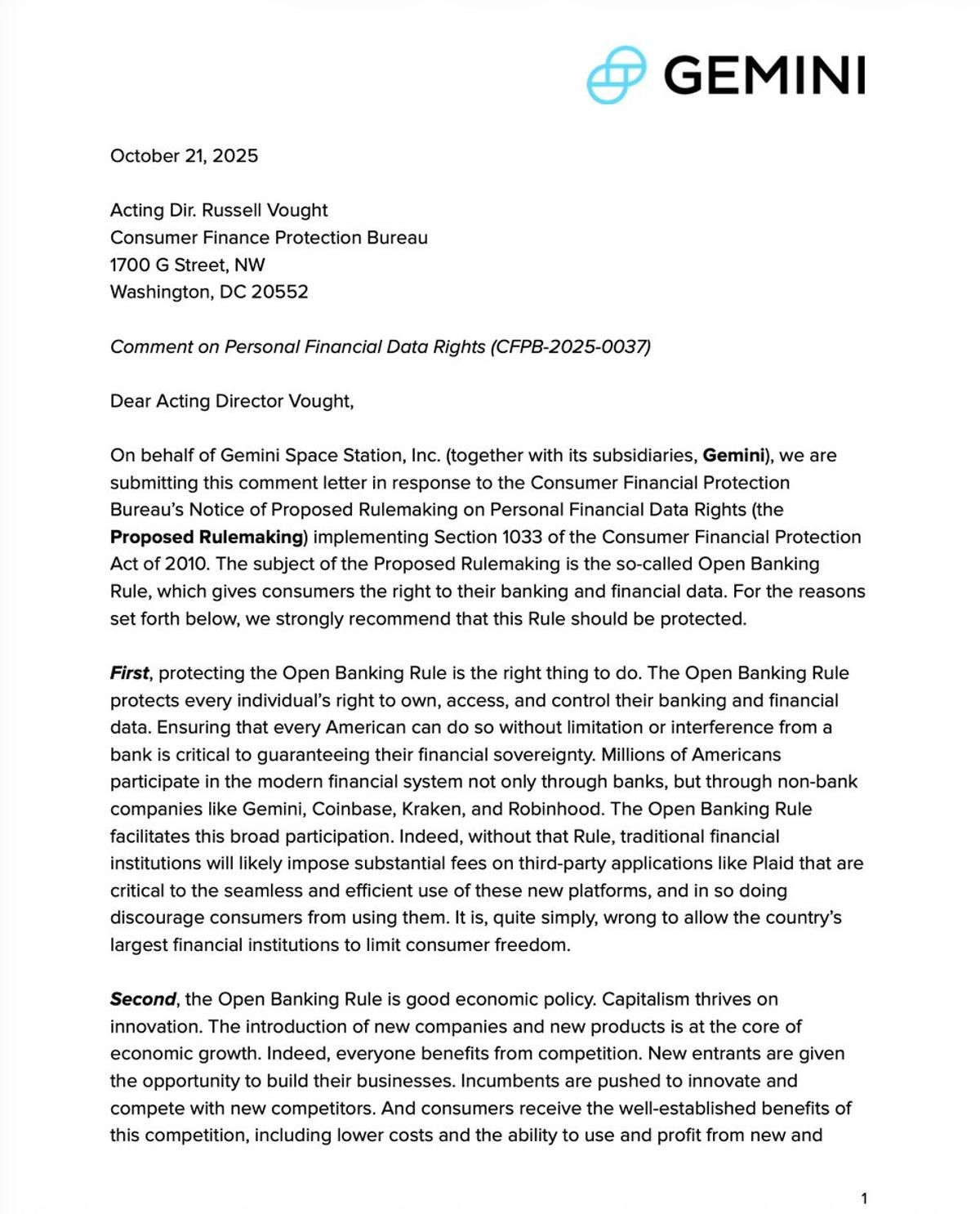 Supporting Open Banking Rule Boosts U.S. Crypto Innovation