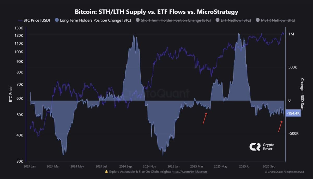 Long‑term Holders Selling at Fastest Rate Since Tariffs Crash