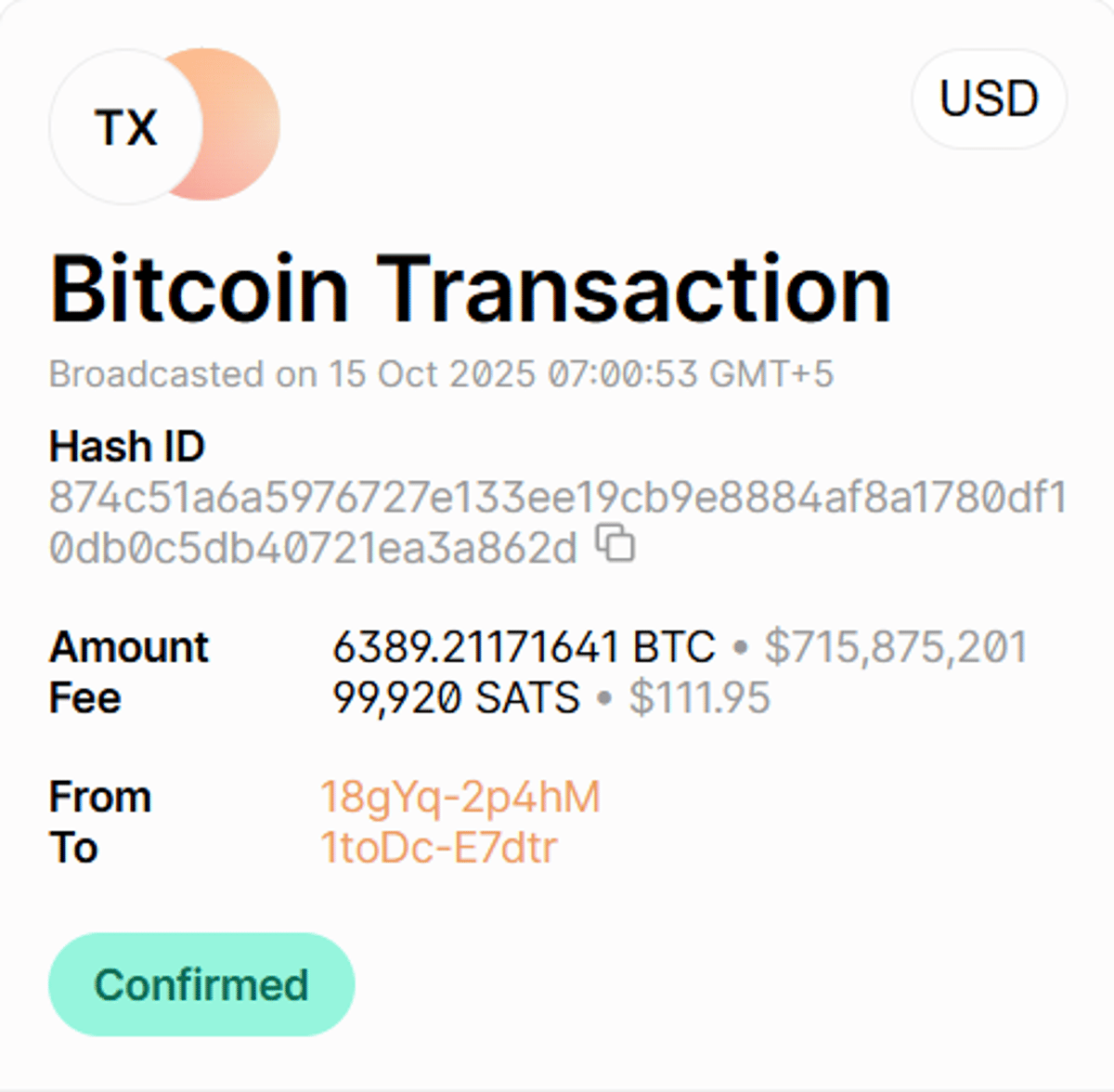 Massive Bitcoin Transfer Leaves Coinbase for Unknown Wallet