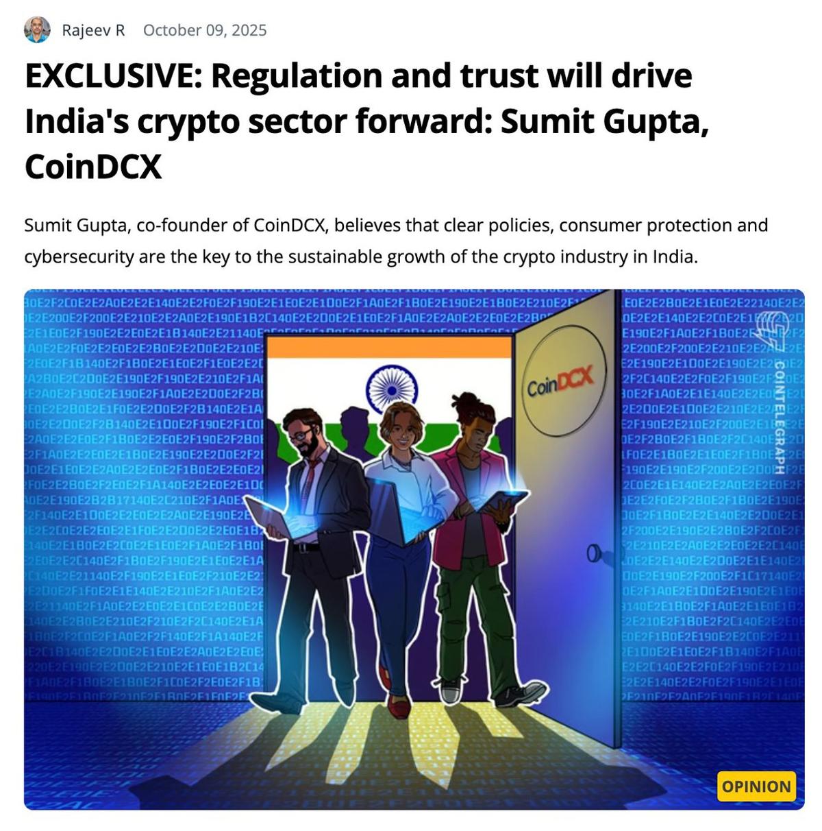 Trust, Security, Policy: Keys to India's Crypto Future