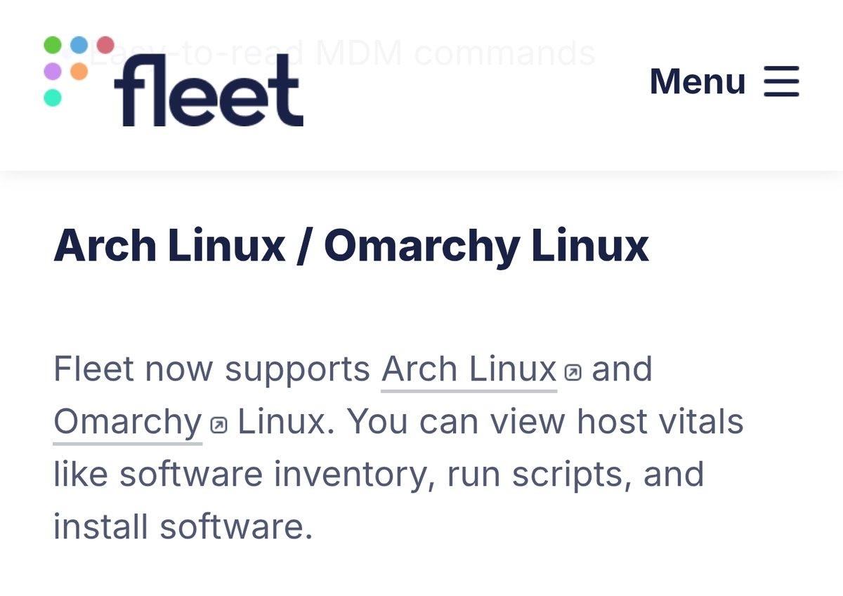 Fleet MDM Adds Arch, Omarchy Support for Mac‑free Migrations