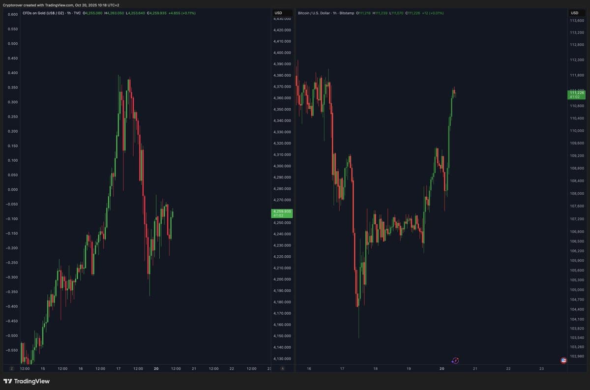 Bitcoin Rallies While Gold Sharply Declines