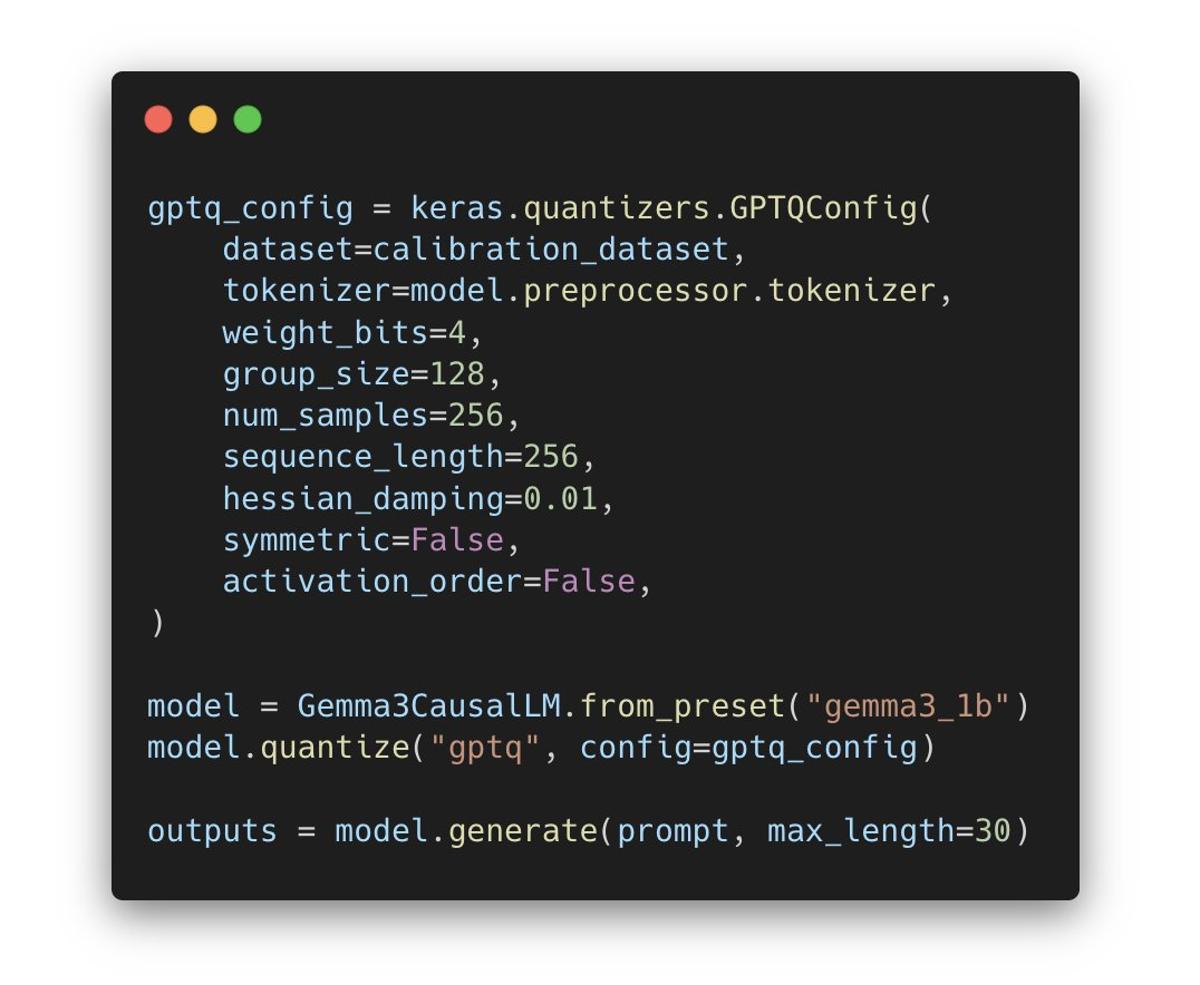 GPTQ Brings Int4 Layerwise Quantization to Keras 3