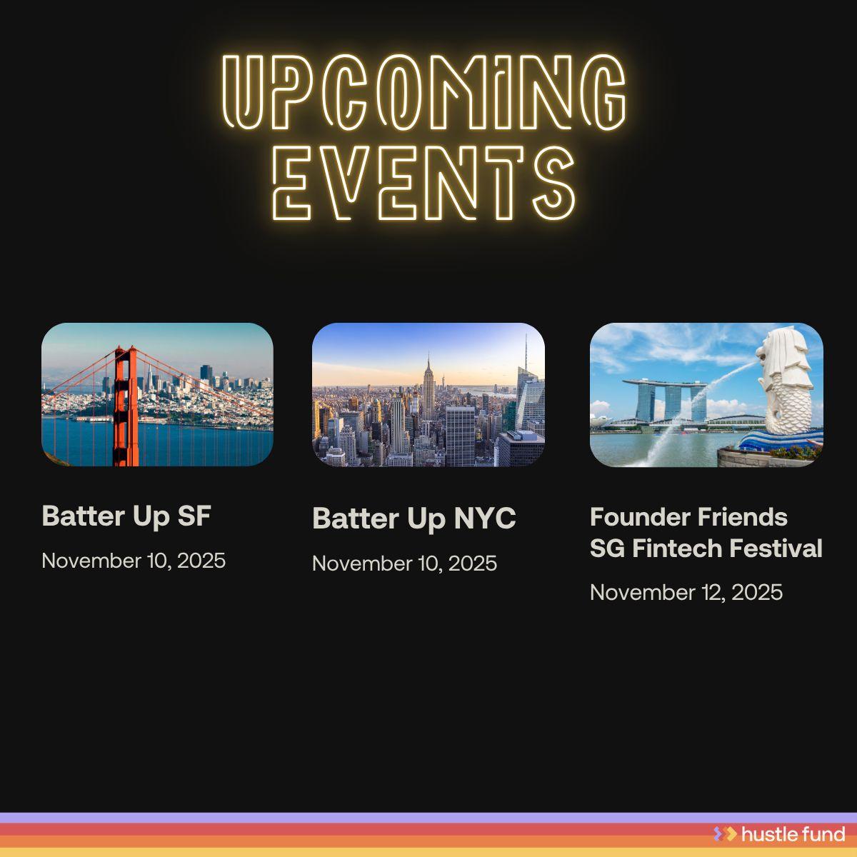 Upcoming Investor Events: NYC, SF, Singapore This Week