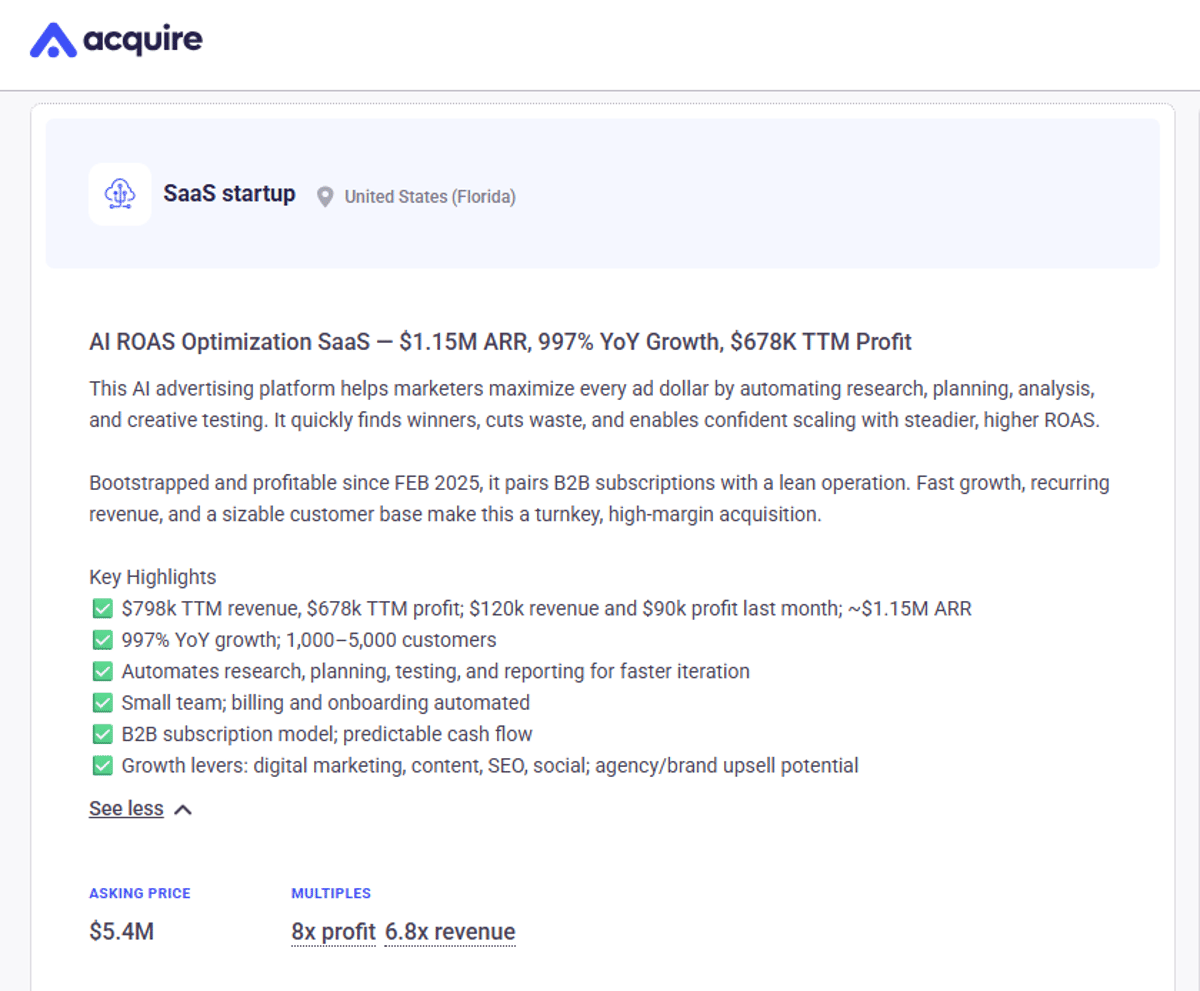 AI Marketing Startup Hits $1.15M ARR, 997% Growth