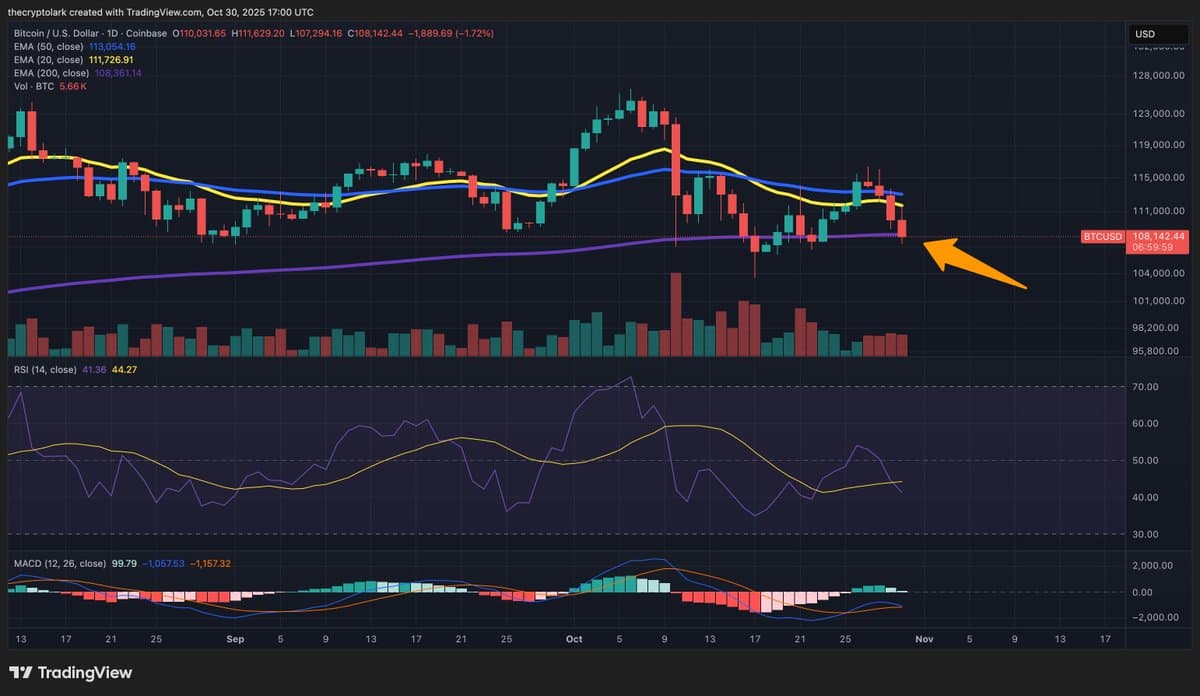Bitcoin Reclaims 200‑Day EMA; Altcoins Dive