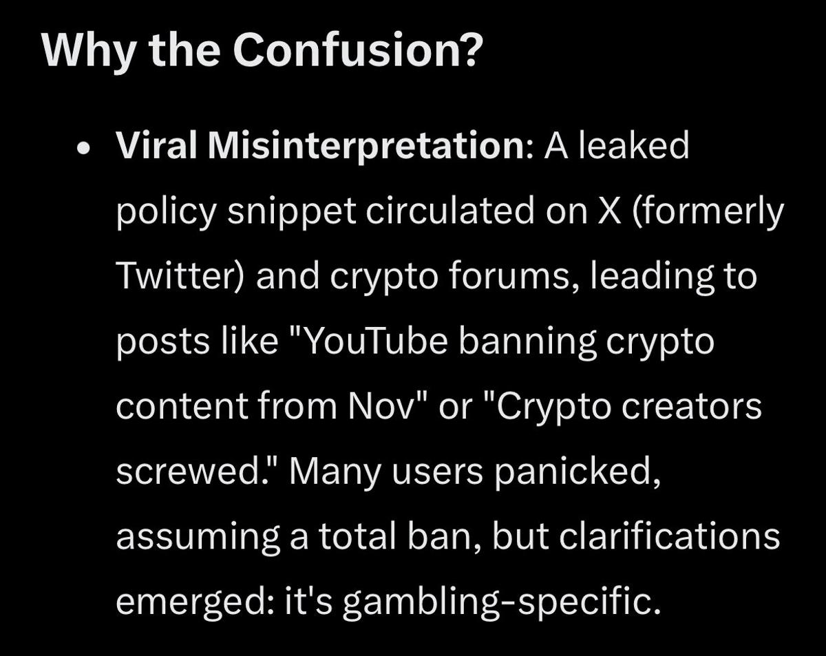 YouTube Bans Gambling, Not Crypto or NFTs
