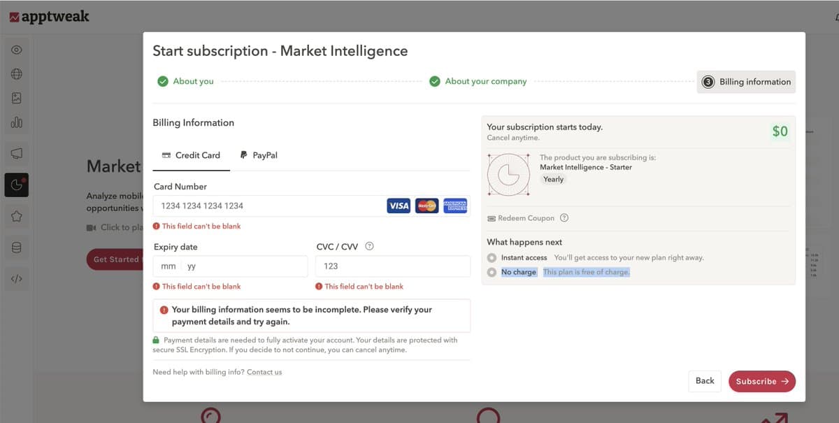 Free Plan Claim Clashes with Credit‑card Request