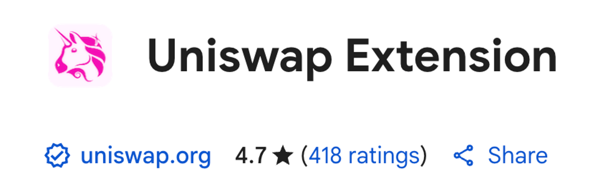 Uniswap Wallet Leads Browser Extensions with 4.7 Rating
