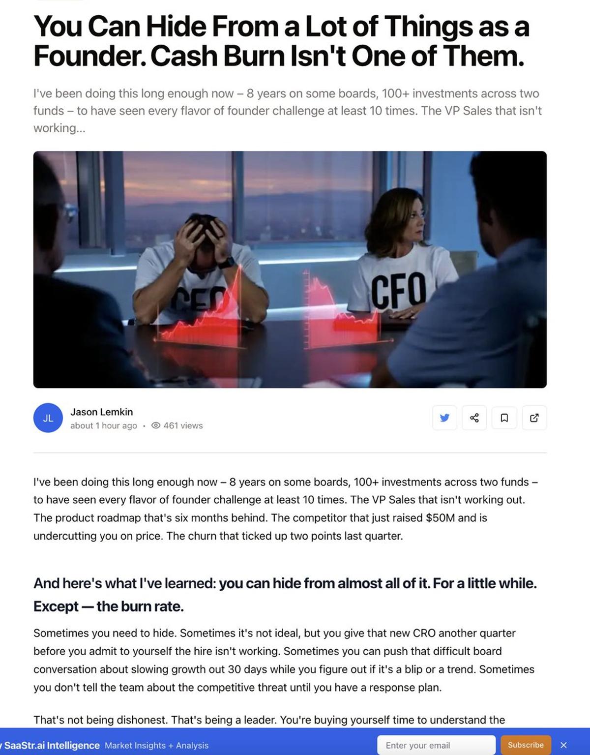 Cash Burn: No Escape for Founders