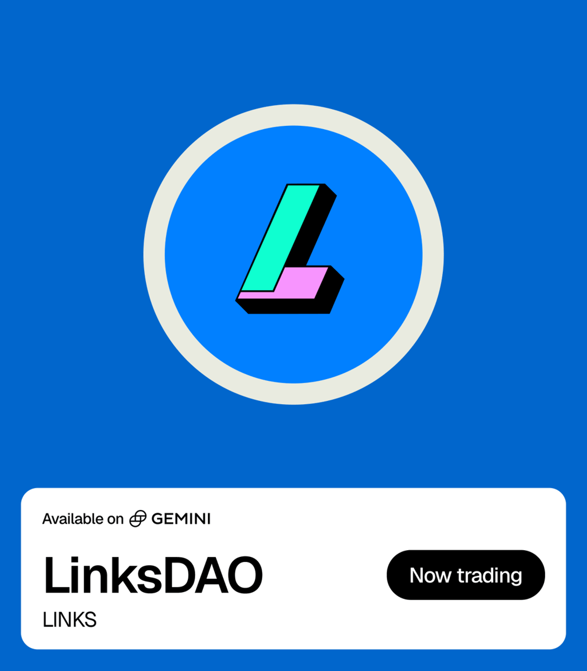 LINKS DAO Launches Gemini Trading with Deposits Enabled