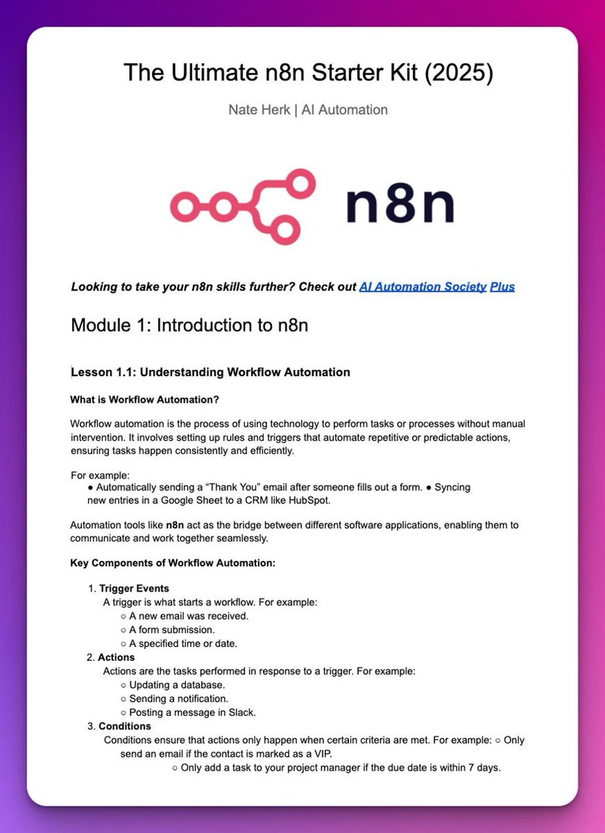 Free 36‑page Guide Mastering N8n Workflows