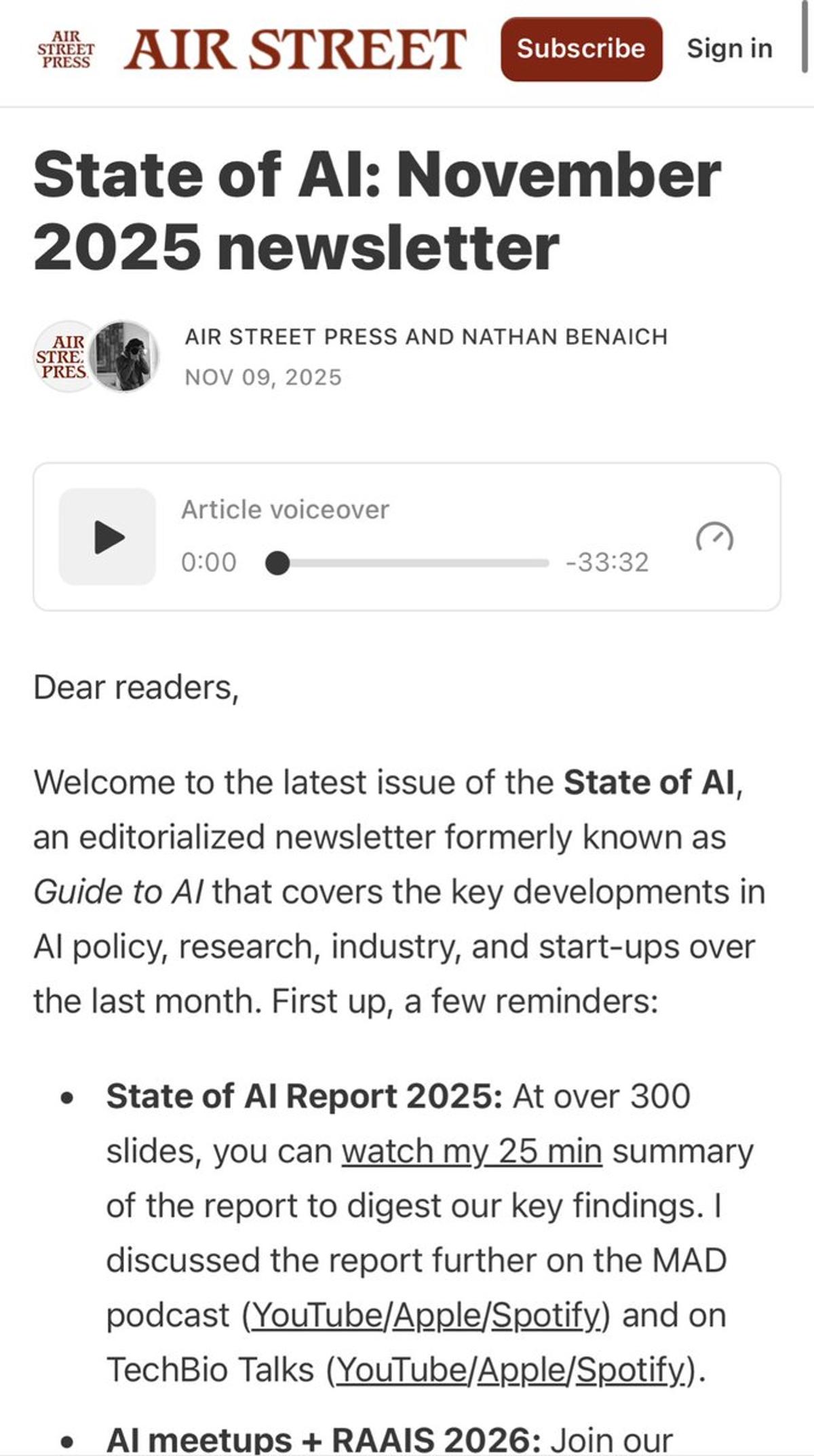 Monthly AI State: Infra, Politics, Research, Industry, Startups