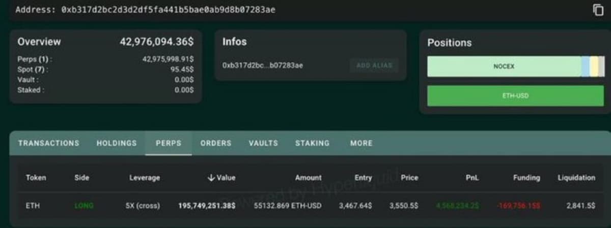 Whale Flips From Bitcoin Short to $195M ETH Long