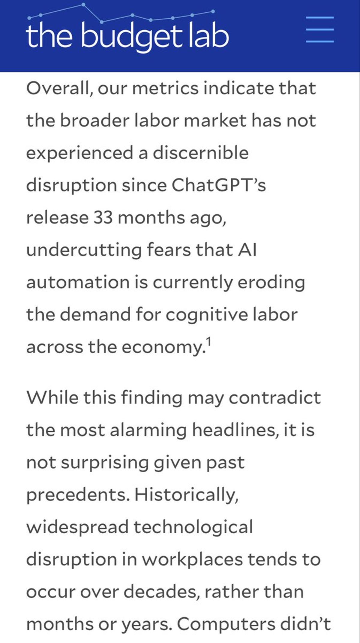 Study Finds AI Hasn't Disrupted Labor Market Yet