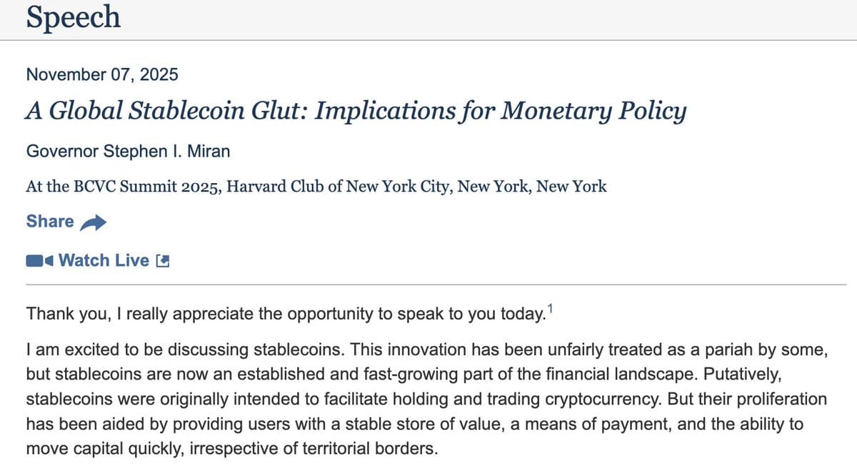 Fed Governor Warns: US Stance Crucial for Stablecoins