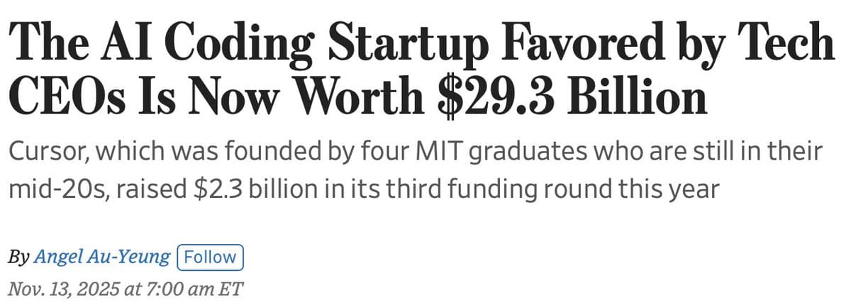 Cursor's Funding Soars to $2.3B, Valuation $29.3B