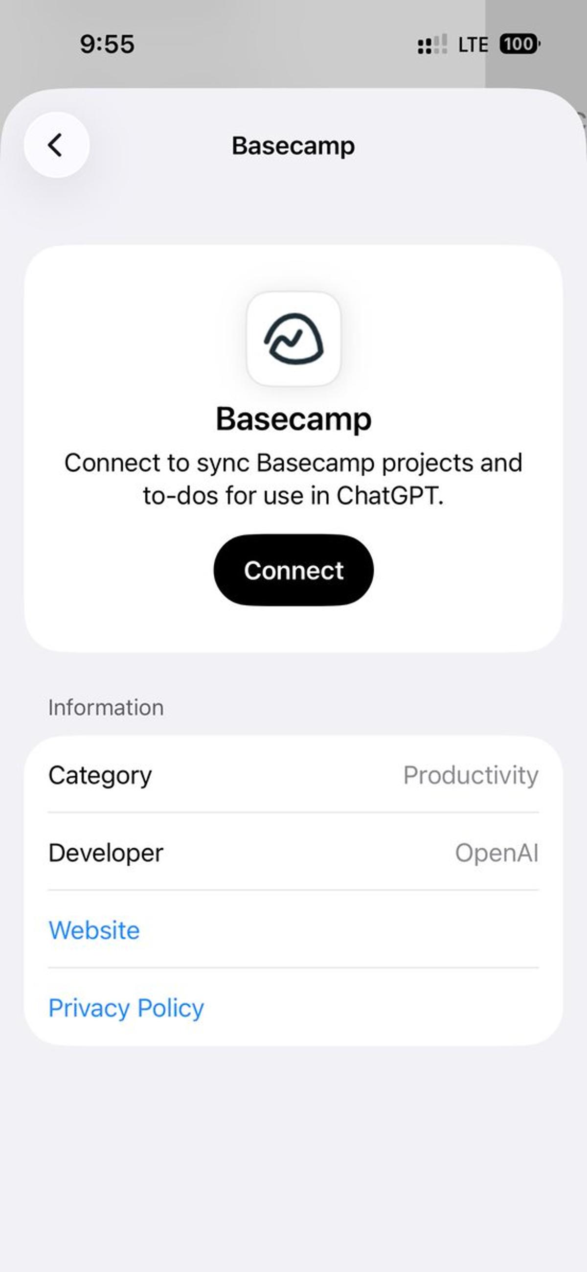 ChatGPT Adds Basecamp Connector for Work Queries