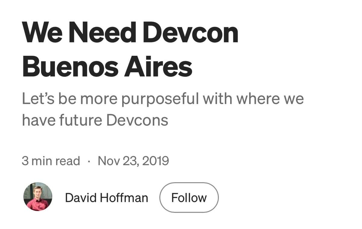 EFDevcon Arrives in Buenos Aires After Six‑year Vision