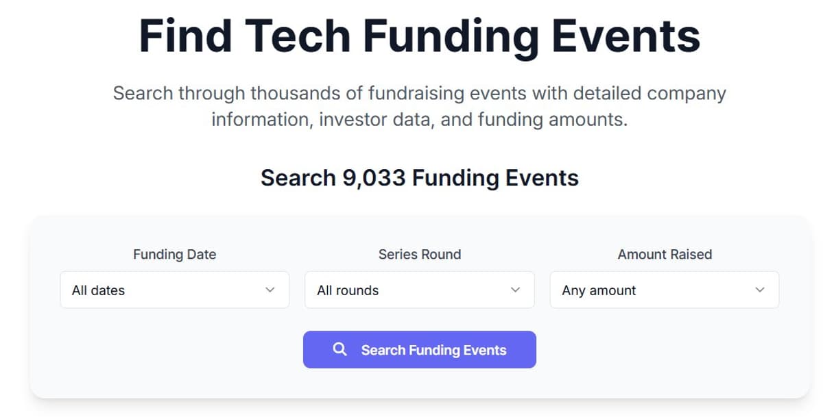 New Database Tracks Tech Fundraising Since 2021