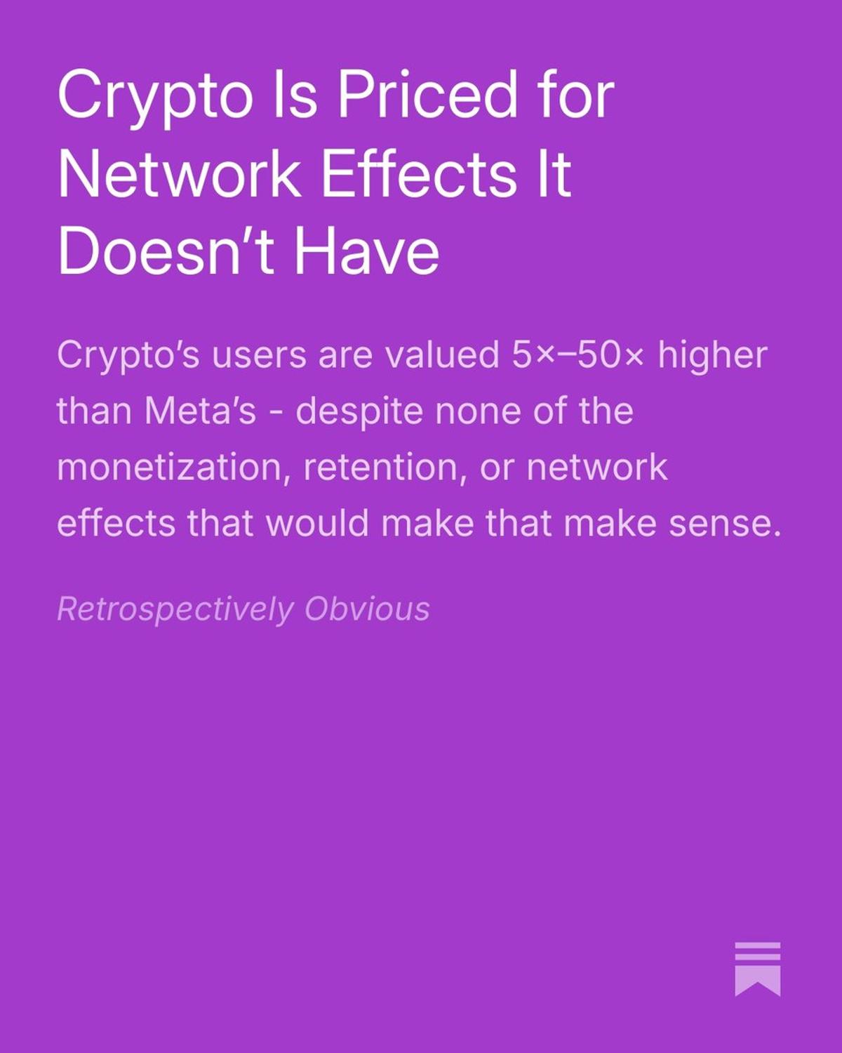 Crypto Users Overvalued 5‑50× versus Meta