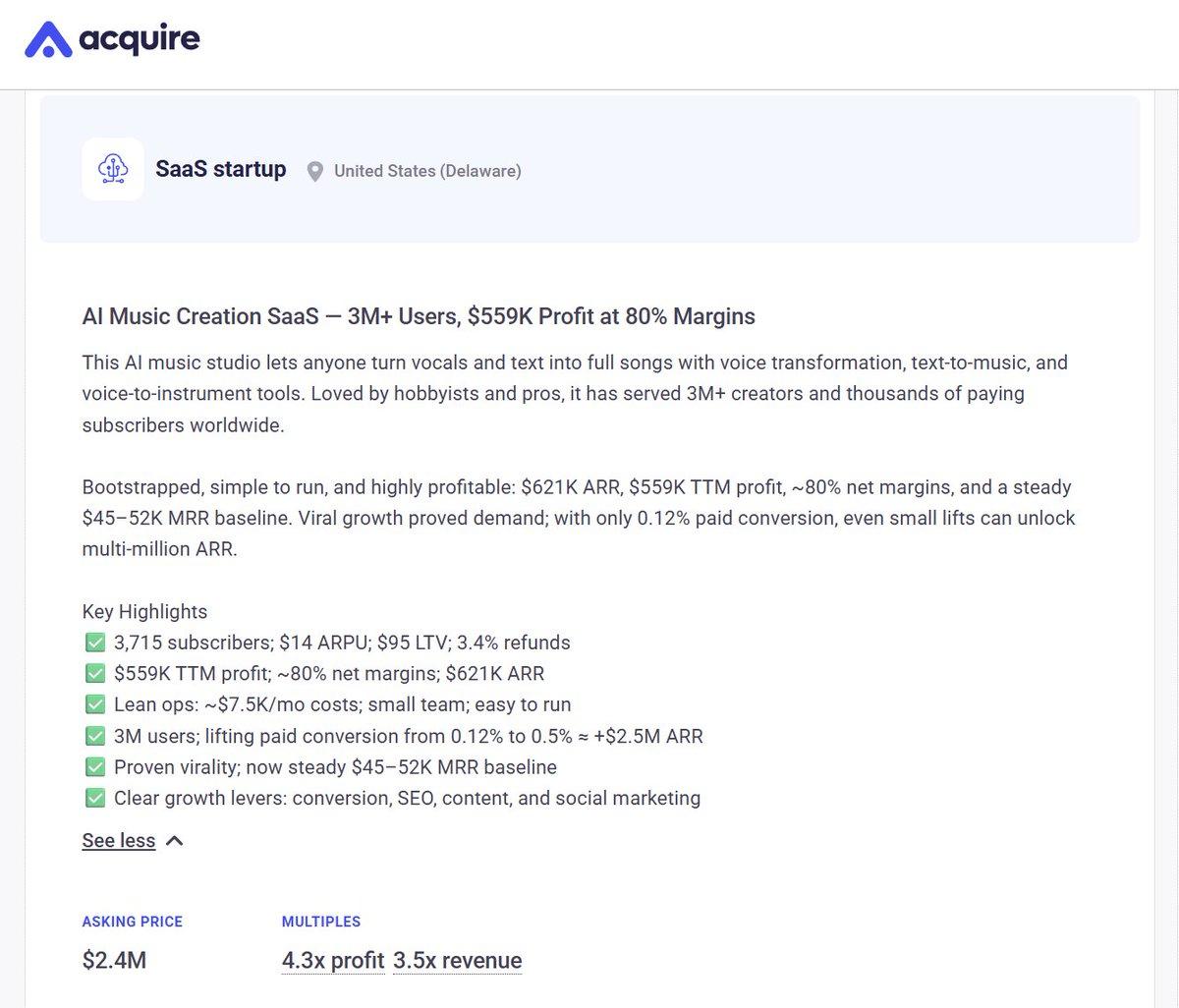 AI Music SaaS Hits $621K ARR, Profitable