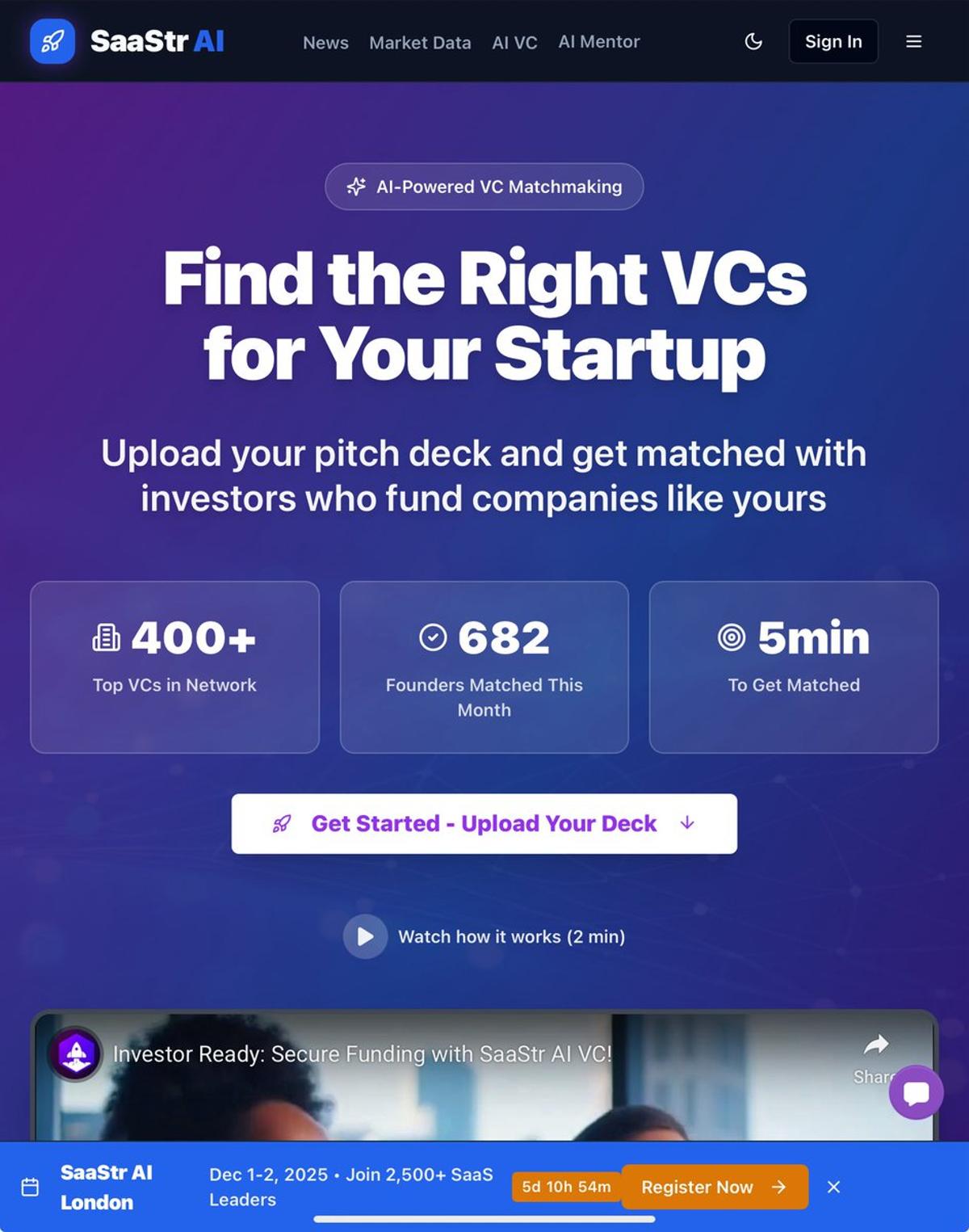 SaaStr AI VC Secures 682+ Startup‑VC Matches This Month
