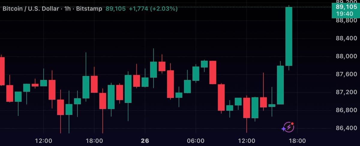 Bitcoin Rebounds Past $89,000, Signaling Bullish Momentum