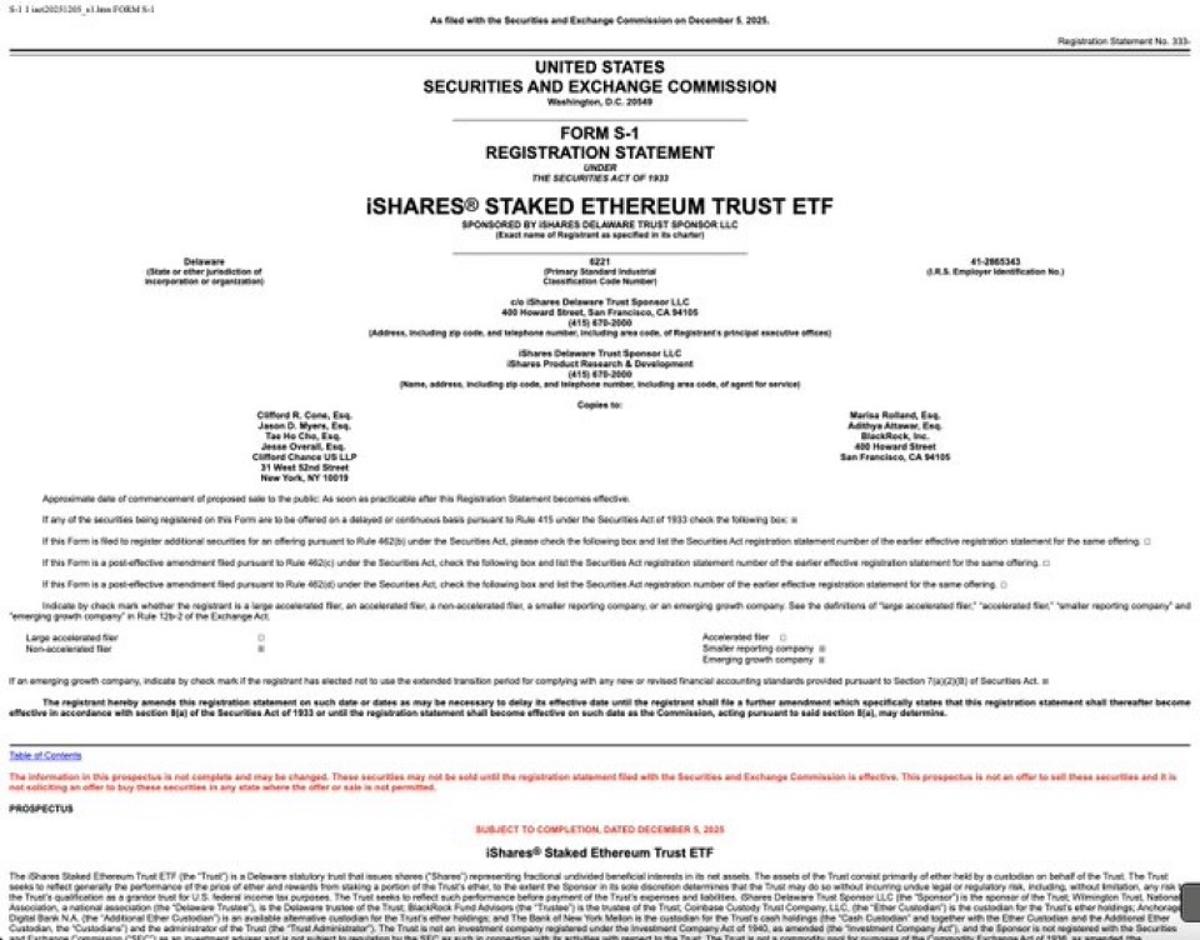 BlackRock Files for Staked ETH ETF