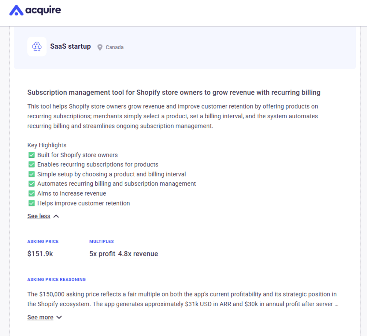 Shopify Subscription App Generates Predictable $30K Monthly Profit