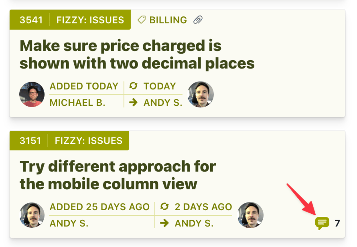 Comment Counts Added to Cards for Conversation Insight