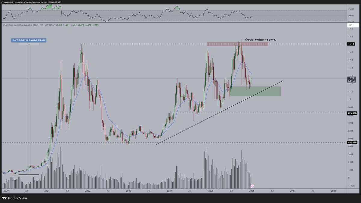 Altcoin Market Cap Still Rising Despite Recent Dip