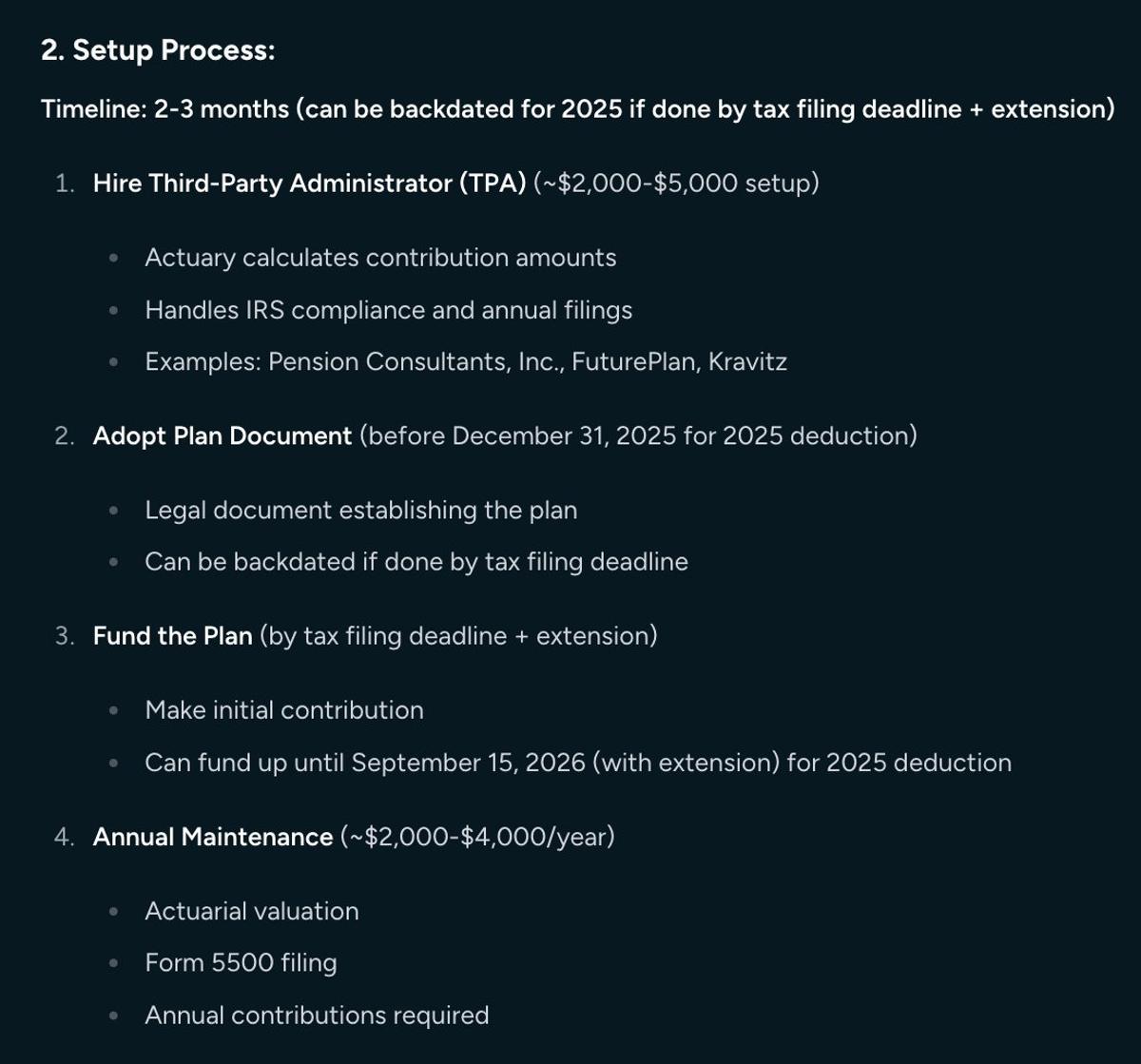 AI Uncovers $200K Tax Deduction via Defined Benefit Plan