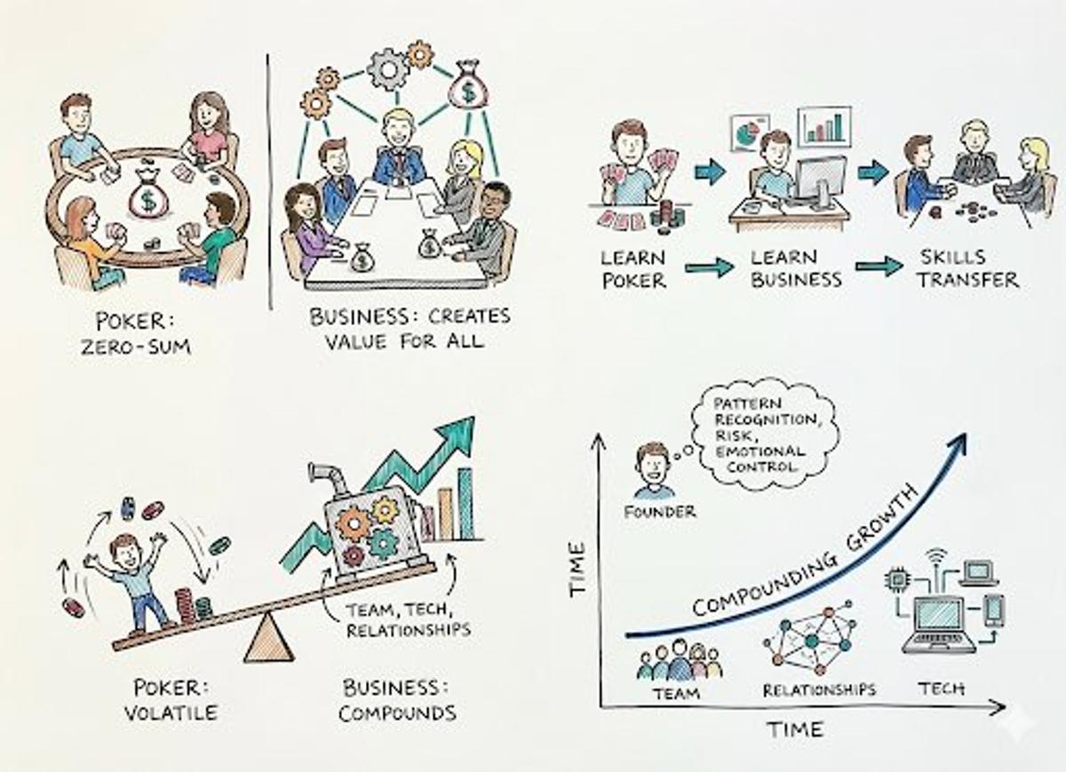 Learn Poker's Thinking, Then Business's Compounding Power