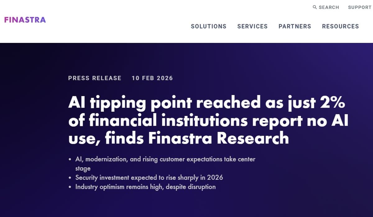 Only 2% of Banks Claim No AI Usage