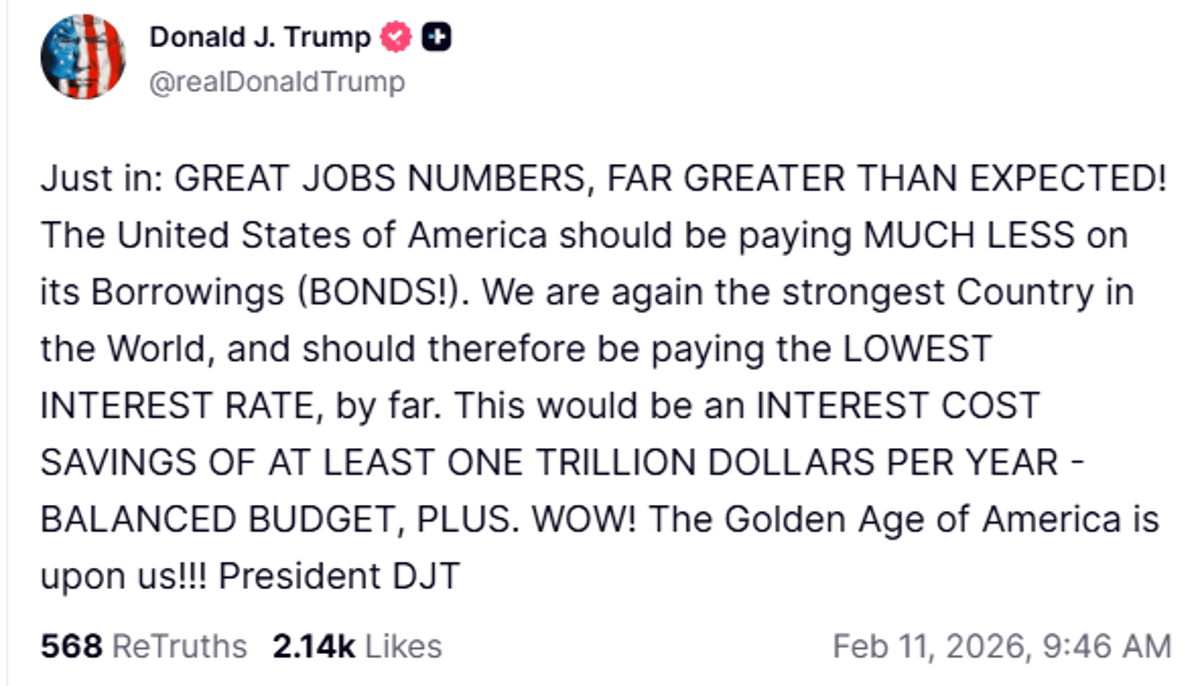 Trump’s Trillion-Dollar Savings Claim Ignores Fixed-Rate Debt