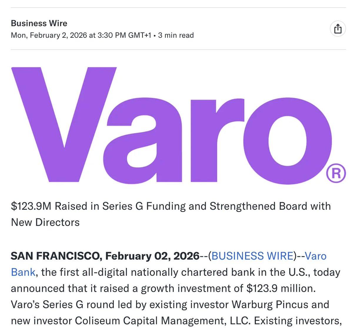 Varo Raises $124M Despite $92M Loss