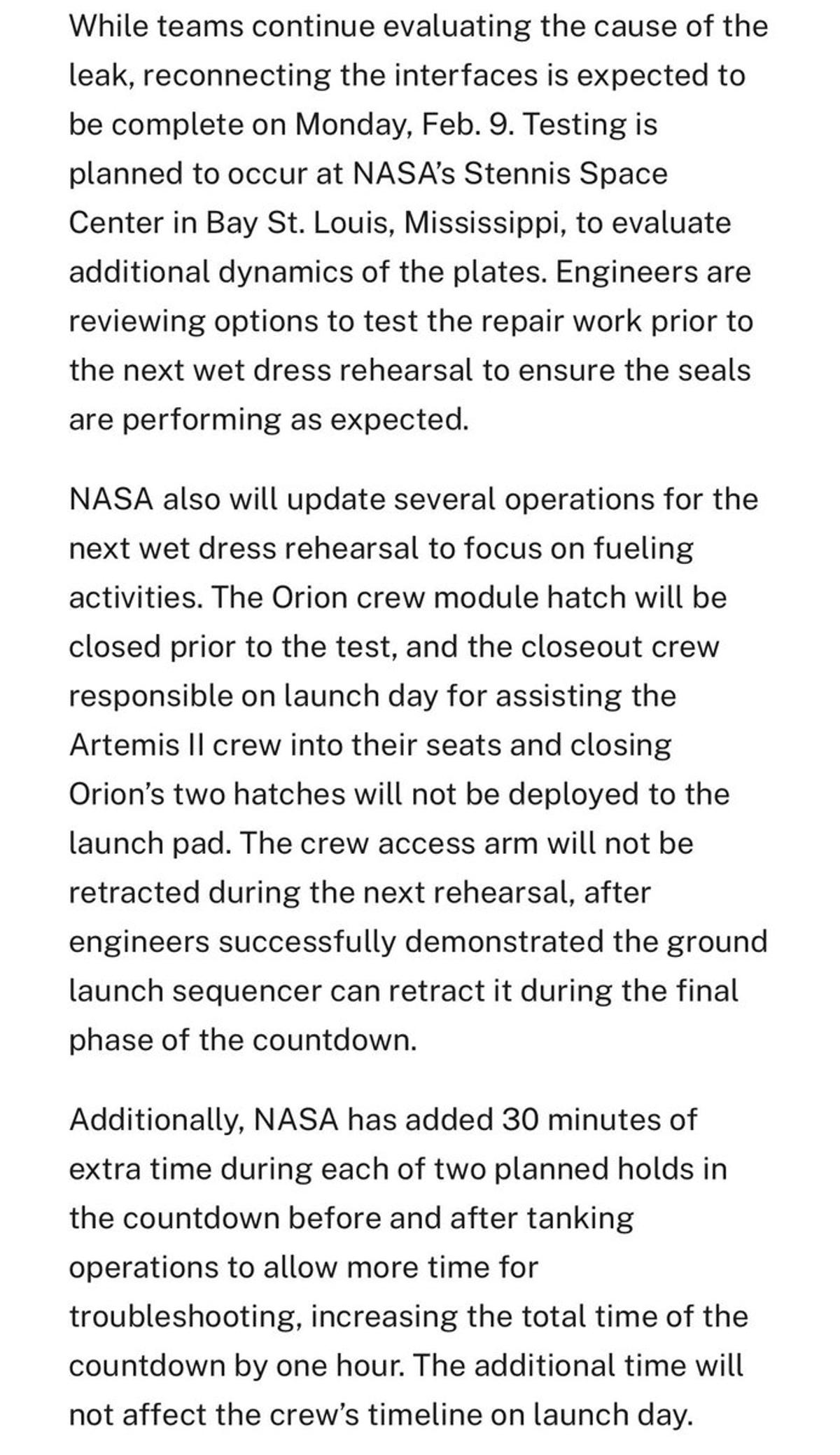 NASA Details Artemis 2 Prep After Successful SLS Tank Test